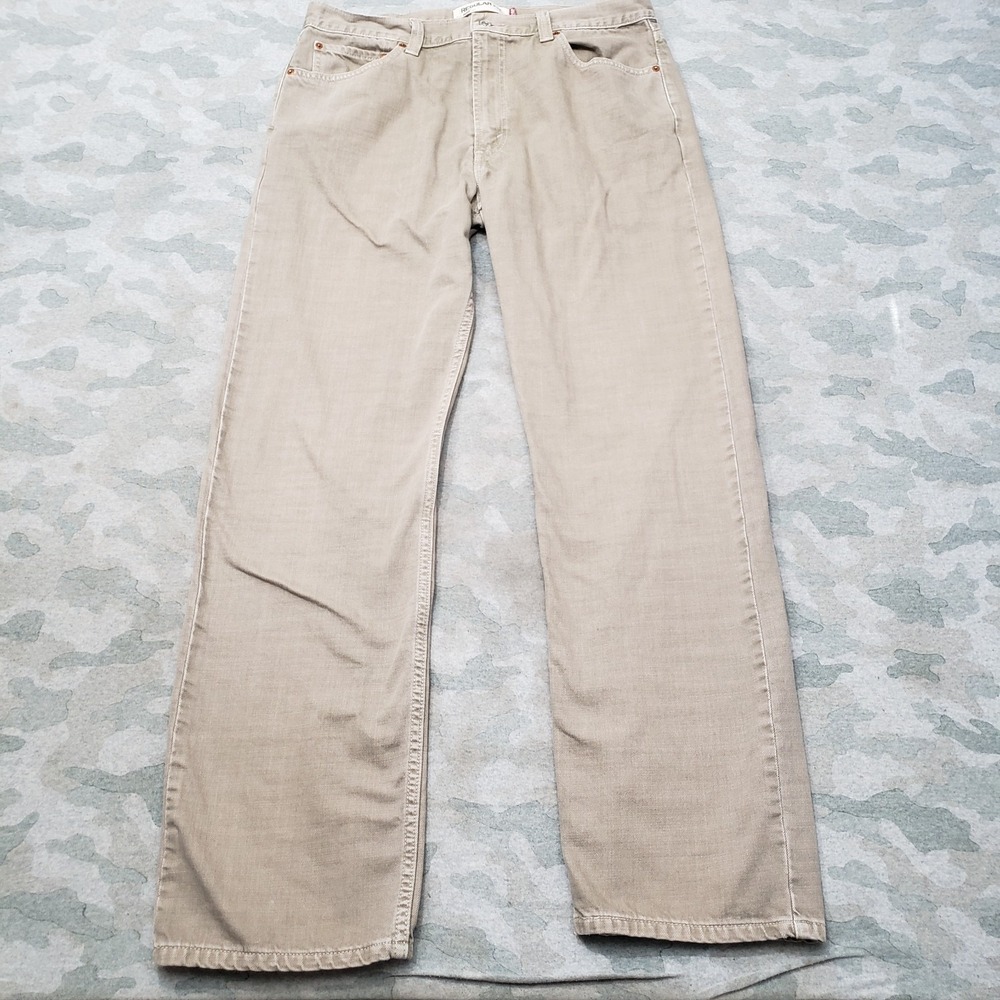 Vintage Levi's 505 Jeans‎ Mens 36x34 Tan Straight Leg Pockets Denim
